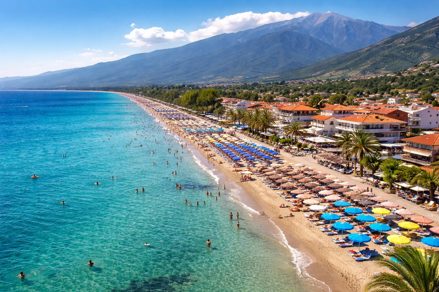Stațiunea Leptokarya din Riviera Olimpului, destinație populară pentru vacanțele în Grecia