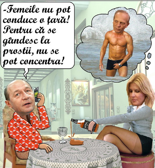 femeia presedinte elena udrea ii toarna in pahar lui traian basescu