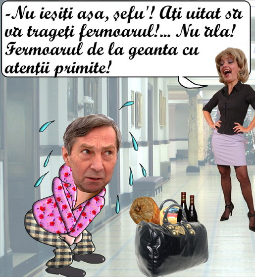 nea gigi fotonea a uitat sa-si traga fermoarul la geanta cu atentii