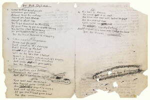 manuscris poezie bob dylan