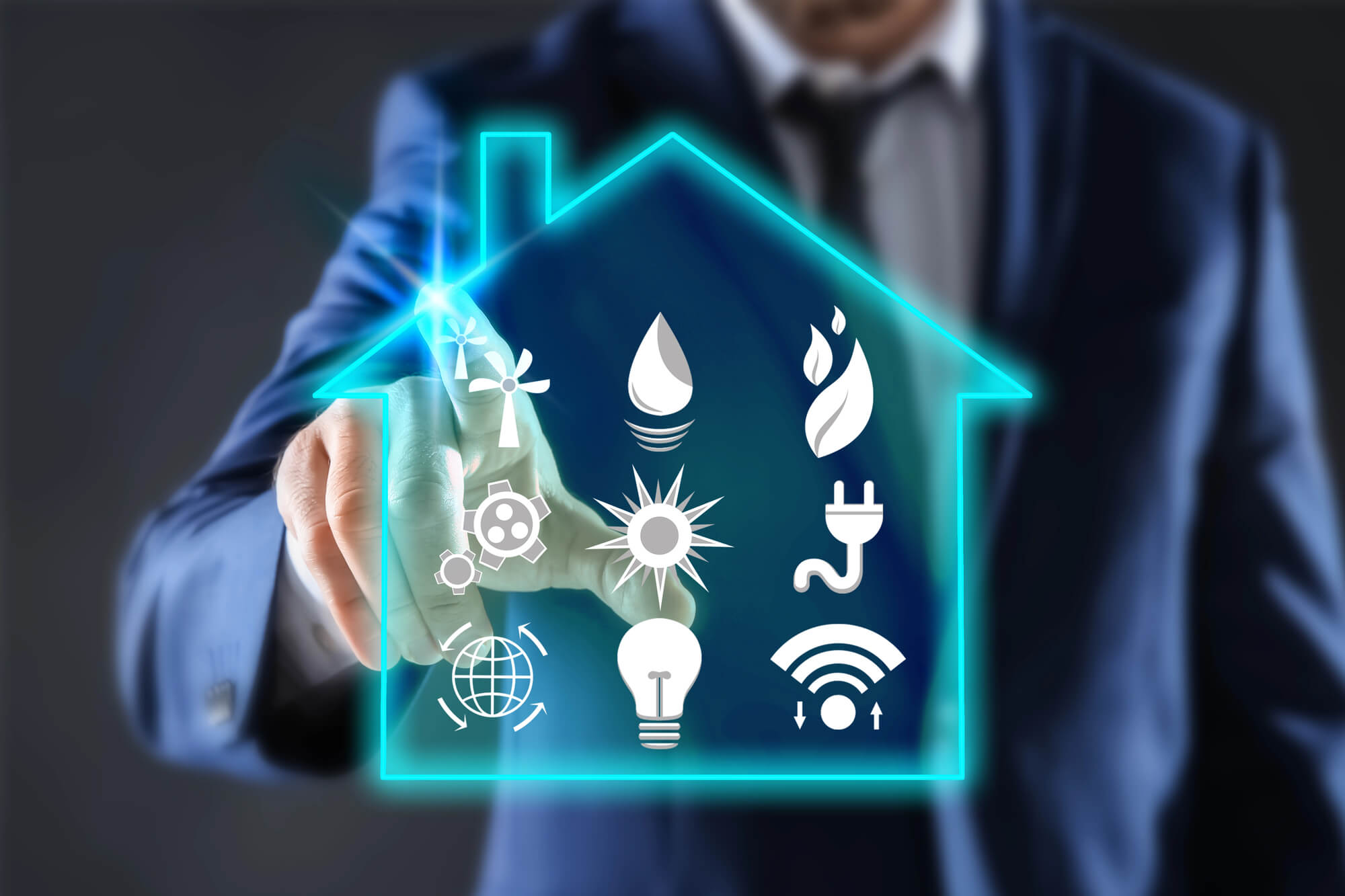 Preț energie electrică și gaz 2025 în România – simboluri casnice și tehnologice