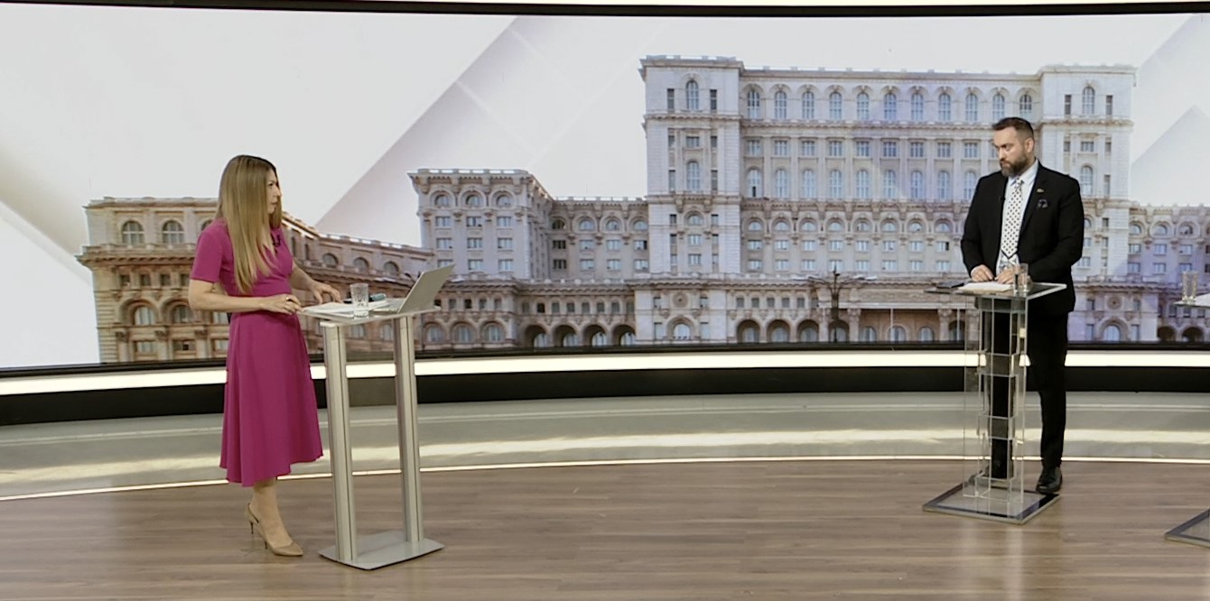 Senatorul PNL Maramureș Cristian Niculescu Țâgârlaș, la o emisiune TV. Ziua internațională a televiziunii.