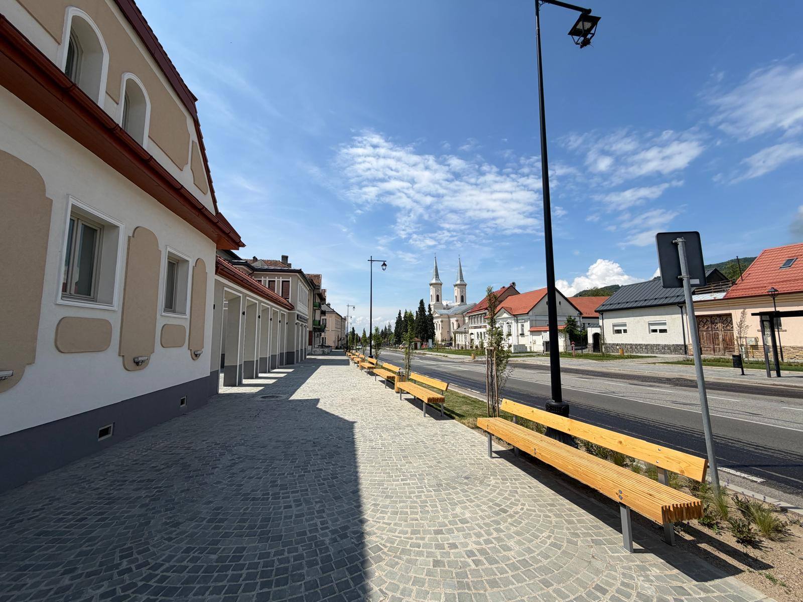 Zona centrală modernizată din Baia Sprie în cadrul proiectului de reabilitare urbană