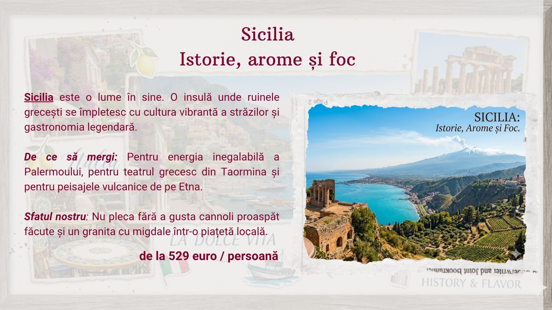 Vacanță în Italia pentru 2026 – Sicilia și peisajele spectaculoase de la poalele Etnei