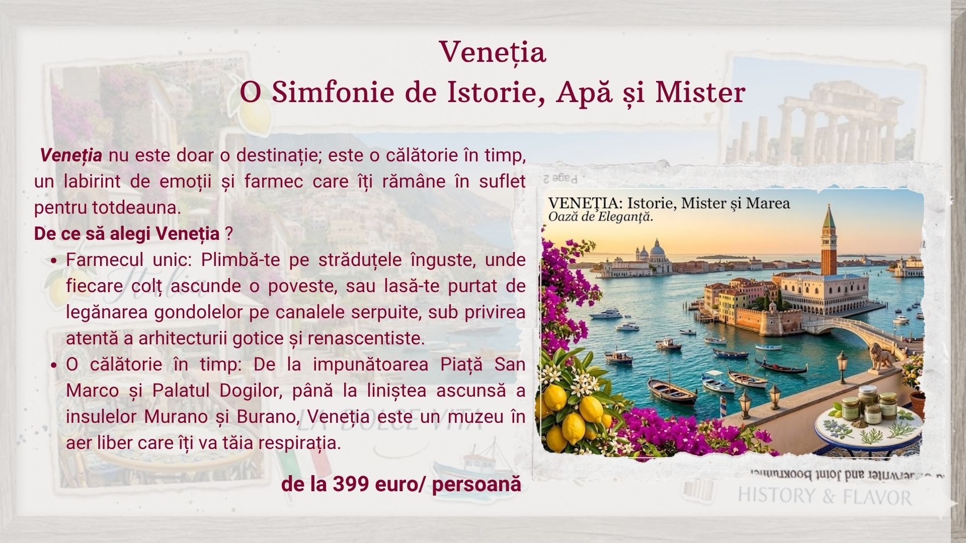 Vacanță în Italia pentru 2026 – Veneția și canalele sale celebre