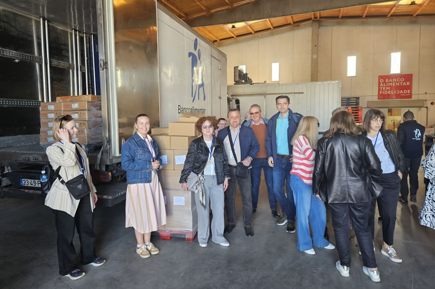 Delegația Consiliului Județean Maramureș în vizită la o bancă alimentară din Portugalia, în cadrul proiectului european CIBUS