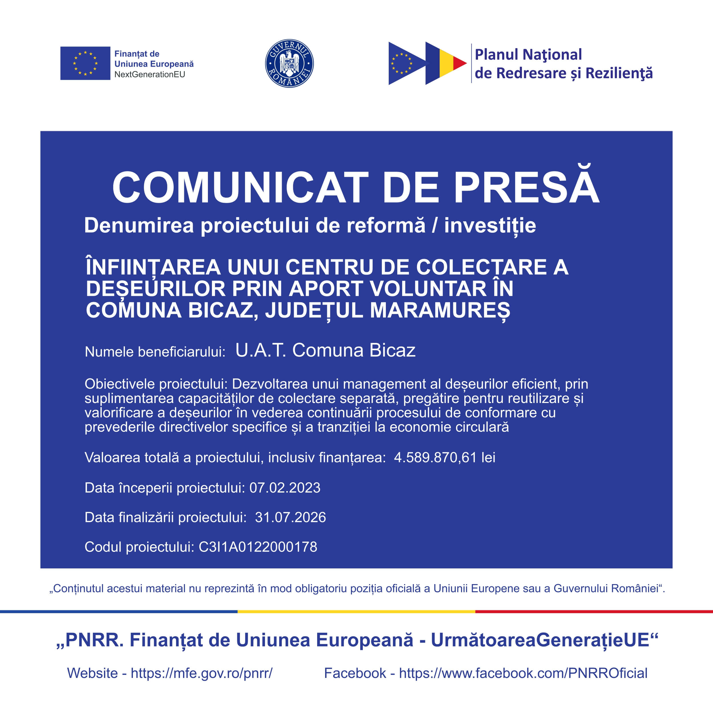 Centru colectare deșeuri aport voluntar Bicaz