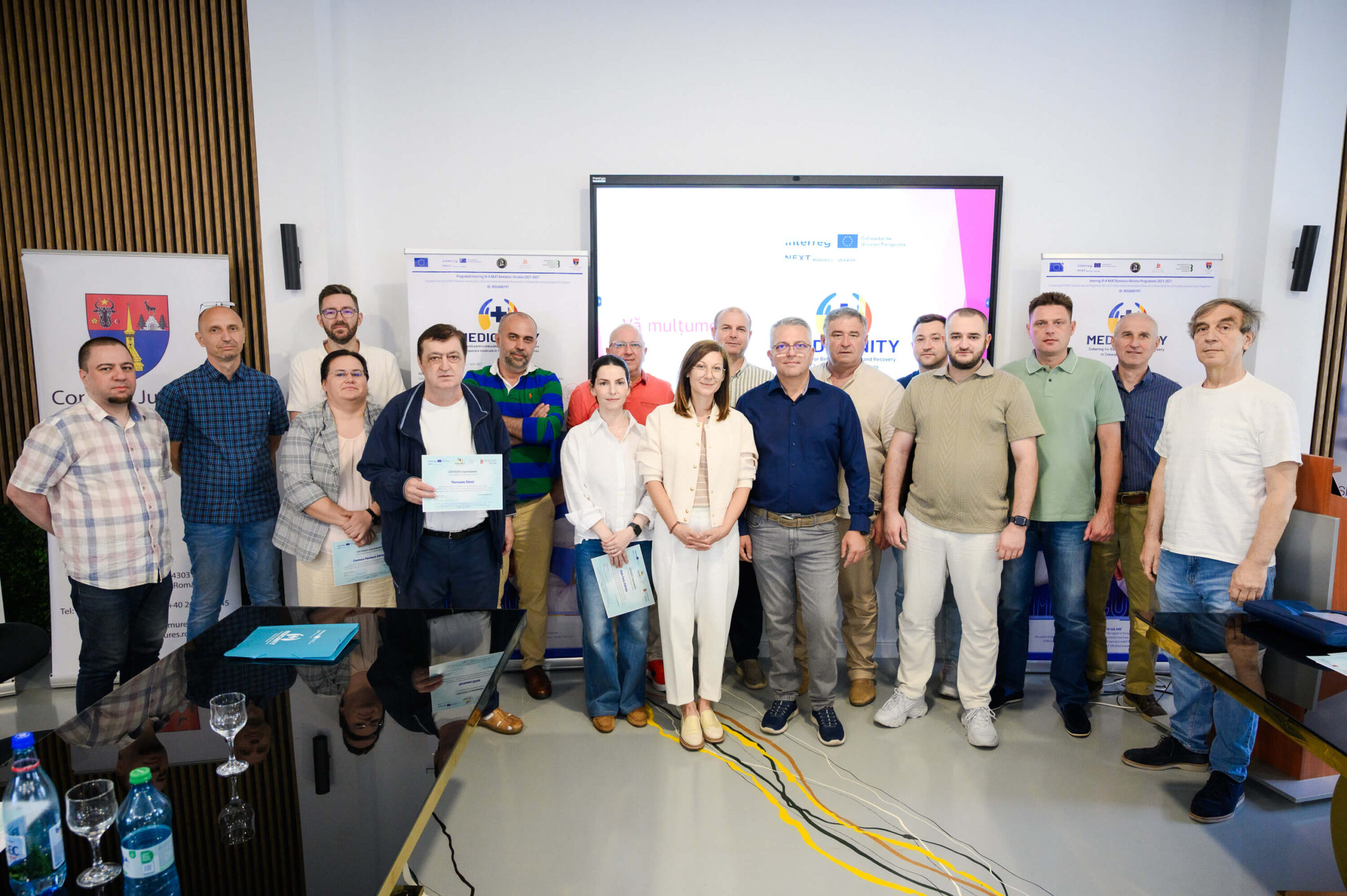 Participanții la cursul de chirurgie organizat la Baia Mare în cadrul proiectului MEDICUNITY.